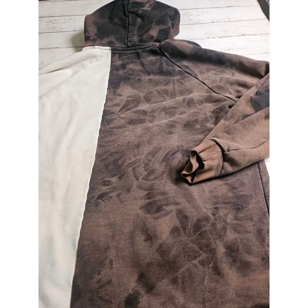 Jordan 72-10 Split Acid Wash Hoodie Mens XL Brown Cream Michael Jordan Jumpman